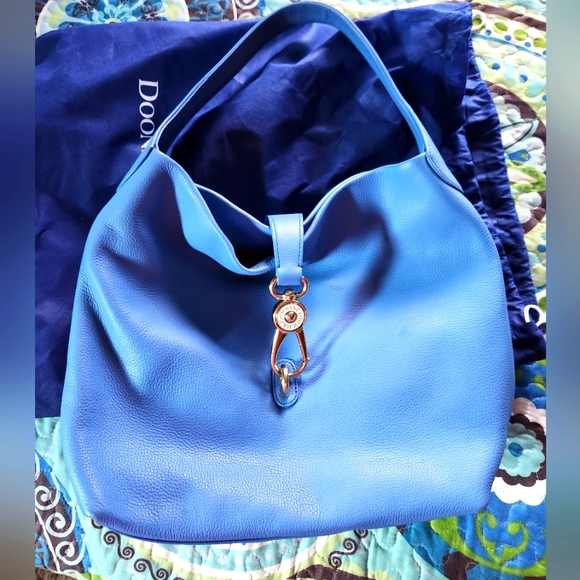 Dooney & Bourke Handbags - Dooney & Bourke Blue Hobo Bag with Silver Accents